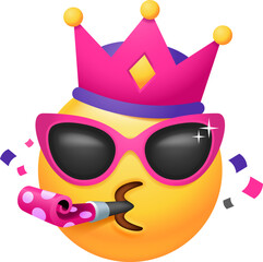 Queen With Party Blower And Sunglasses Emoticon - 761718975