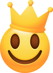 King Wearing Crown Emoticon Icon - 761719364
