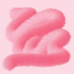 Print. Fluffy object. Fluffy line. Soft pillow. Peach color. Soft pink. Fluffy pink background. Furry
