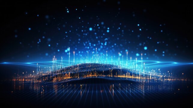 Futuristic abstract background with technology particles in a state of flux, symbolizing the ever changing landscape of technological evolution