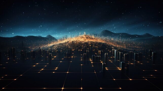 Futuristic abstract background with technology particles in a state of flux, symbolizing the ever changing landscape of technological evolution