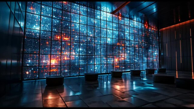 Interactive Large Digital Display Wall with Integrated Technology and Screens