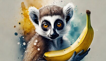 tailed lemur - obrazy, fototapety, plakaty