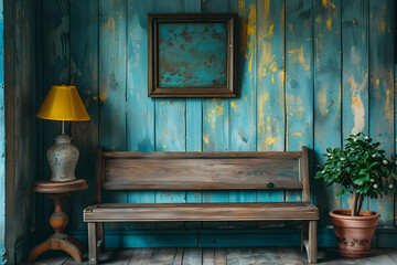 frame old wooden chair in a room