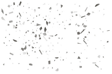 Silver glitter confetti on a white background. Decorative element.