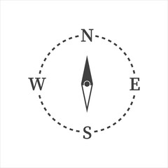 Compass icon on white isolate