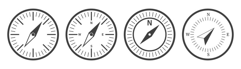 Simple set of compass icons. Set of compass symbols on white isolate © Игорь Розводовский