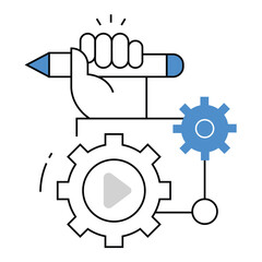 Project Execution Icon Illustration. Efficient Project Execution Illustration. Graphic depiction of streamlined project execution process ensuring timely and successful project delivery.