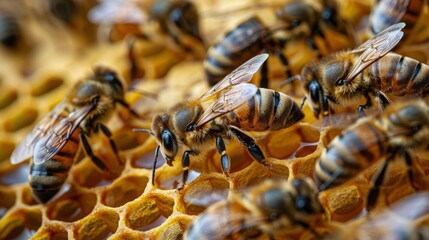 Bees Inside a Beehive