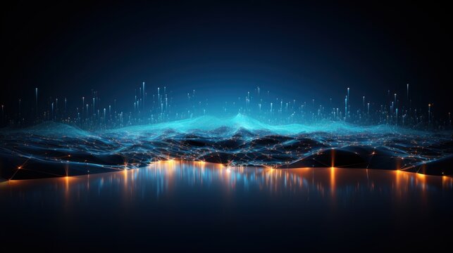 Futuristic abstract background with technology particles in a state of flux, symbolizing the ever changing landscape of technological evolution