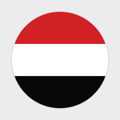 Yemen national flag vector icon design. Yemen circle flag. Yemen of Yemen flag.
