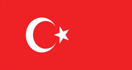 Foto op Plexiglas Flat Illustration of Turkey national flag. Turkey flag design.   © Pixels Pioneer