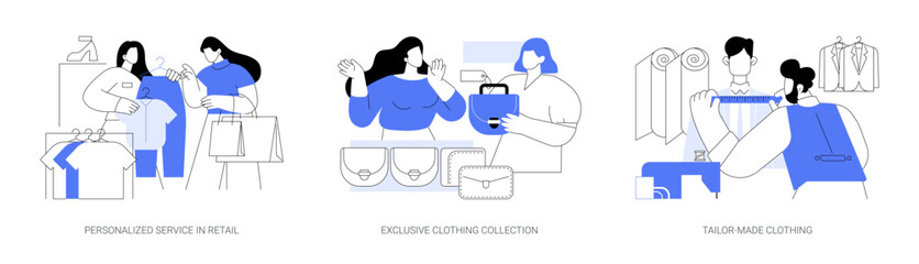 Clothing boutique isolated cartoon vector illustrations se