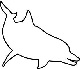 Fish icon showing aquatic animals with various fins scales, tails and gills swimming in water. Design element for logo, label, sign. Black line vector isolated on transparent background.