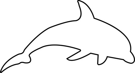 Obraz premium Fish icon showing aquatic animals with various fins scales, tails and gills swimming in water. Design element for logo, label, sign. Black line vector isolated on transparent background.