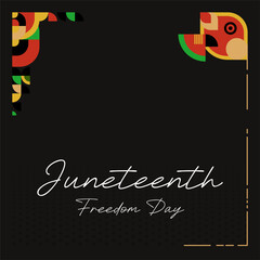 Juneteenth freedom day square banner. African American Freedom Day to celebrate. Abstract background with geometric design for Juneteenth Freedom day