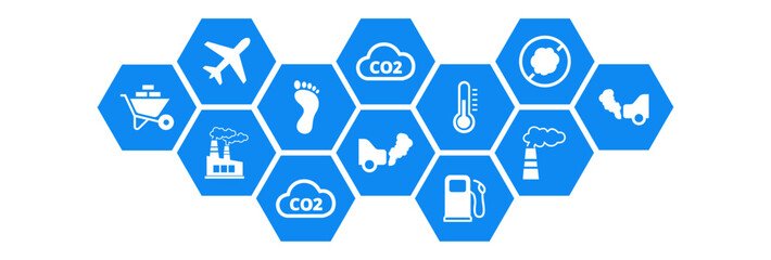 CO2 icon concept: carbon dioxide emissions , pollution – vector illustration
