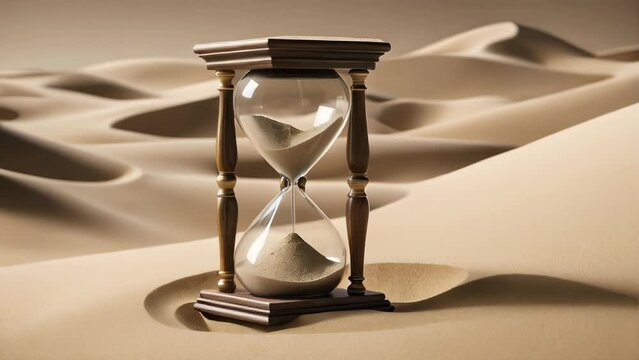 hourglass on a pile of sand