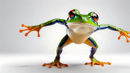 funny frog on a white background. for the postcard. with copy space