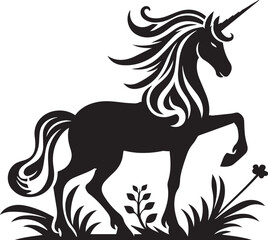 Obraz premium Unicorn Silhouettes Magical Unicorn EPS Vector Unicorn Clipart 