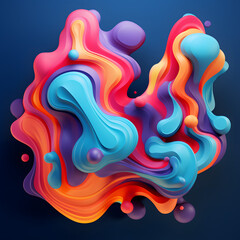 Obraz premium Abstract colorful shape with blue background.