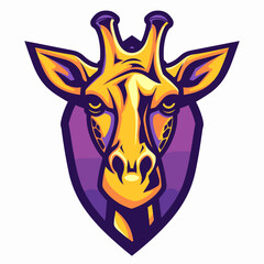 Vector esports logotype giraffe on white background, logo giraffe, icon giraffe, sticker giraffe, symbol giraffe, emblem giraffe