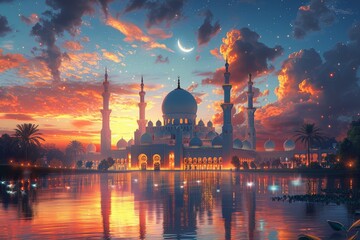 Fototapeta premium Beautiful Ramadan symbolic background