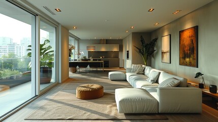 Luxury living interior with a relaxed cozy atmosphere