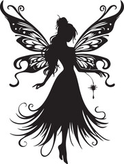 Fairy Silhouettes Magical Fairy EPS Vector Fairy Clipart	
