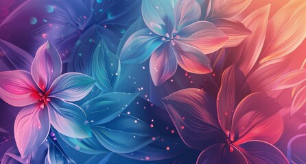 A detailed view of a vibrant flower set against a colorful backdrop.