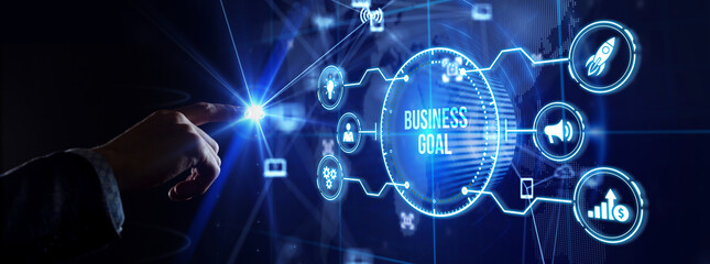 Obraz premium Business goal concept.Business, Technology, Internet and network concept.