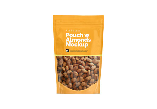 Transparent Pouch with Almonds Mockup