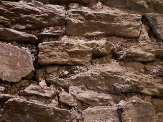 Brick wall pattern close view, stone texture background