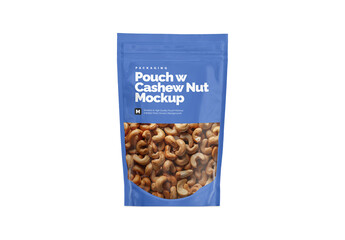 Transparent Pouch with Cashew Nut Mockup - obrazy, fototapety, plakaty
