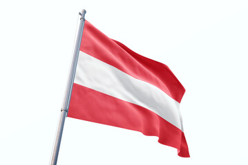 Waving flag of Austria in white background. Austria flag for independence day. The symbol of the state on wavy fabric.