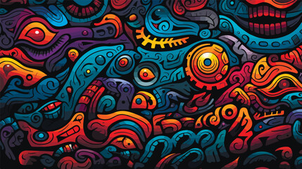 Fantasy whimsical vector patterns background. Abstract alien cartoon creators.