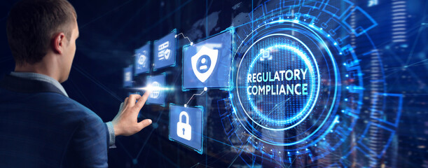 Compliance rules regulation policy law. Business, Technology, Internet and network concept.