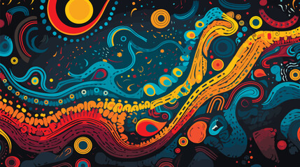 Fantasy whimsical vector patterns background. Abstract alien cartoon creators.
