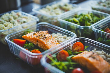 Healthy fitness meal prep with balanced nutrition