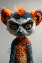 Fototapeta premium A cartoon character of a lemur. 3d illustration