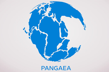 Pangaea Ancient continent map in blue © Bagus