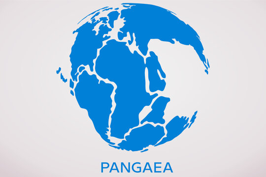 Pangaea Ancient continent map in blue