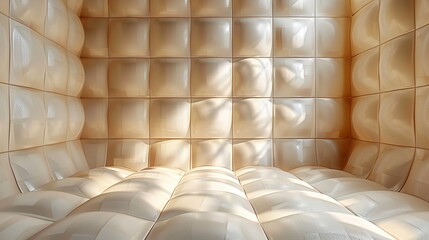 A beige background of an empty space rendered in 3D. Illustration of a clean and bright environment in beige color.
