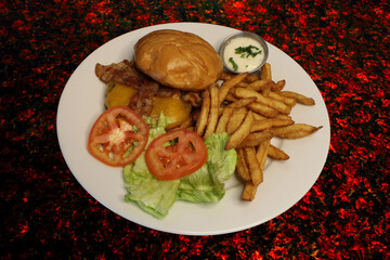 Bacon Cheeseburger with Fries