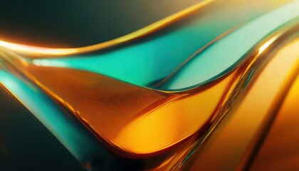Chromatic glass material abstract fluid shape 