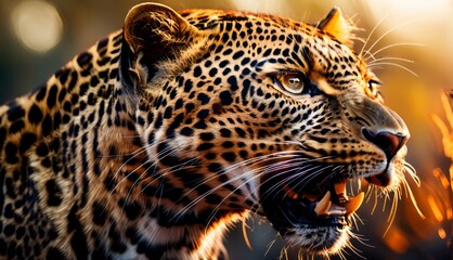  a close up of a leopard's face with it's mouth open and it's mouth wide open.