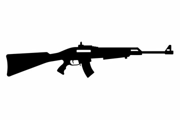 rifle gun silhouette on white background