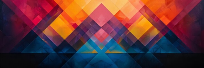 Abstract geometric background with colorful triangles. illustration for your design. - obrazy, fototapety, plakaty