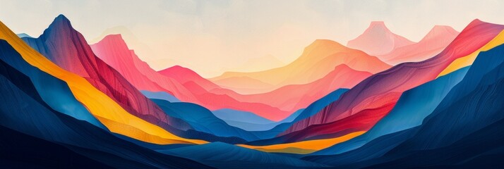 Mountain landscape background. Colorful layers of mountains.