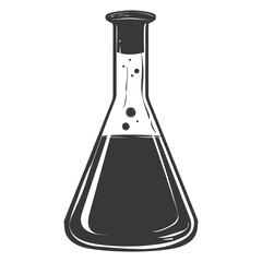 Silhouette Erlenmeyer Flask Tube Laboratory Glassware black color only